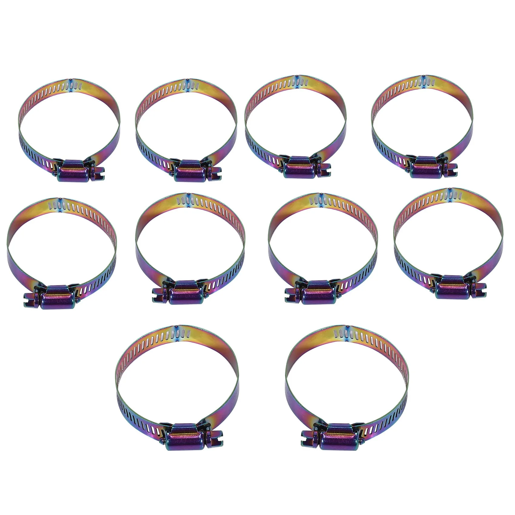 10X Stainless Steel Fuel Line Pipe Hose Clamp Clip Drive Hose Clamp Worm Gear Clip Clamp Tube for Air Hose Water Pipe