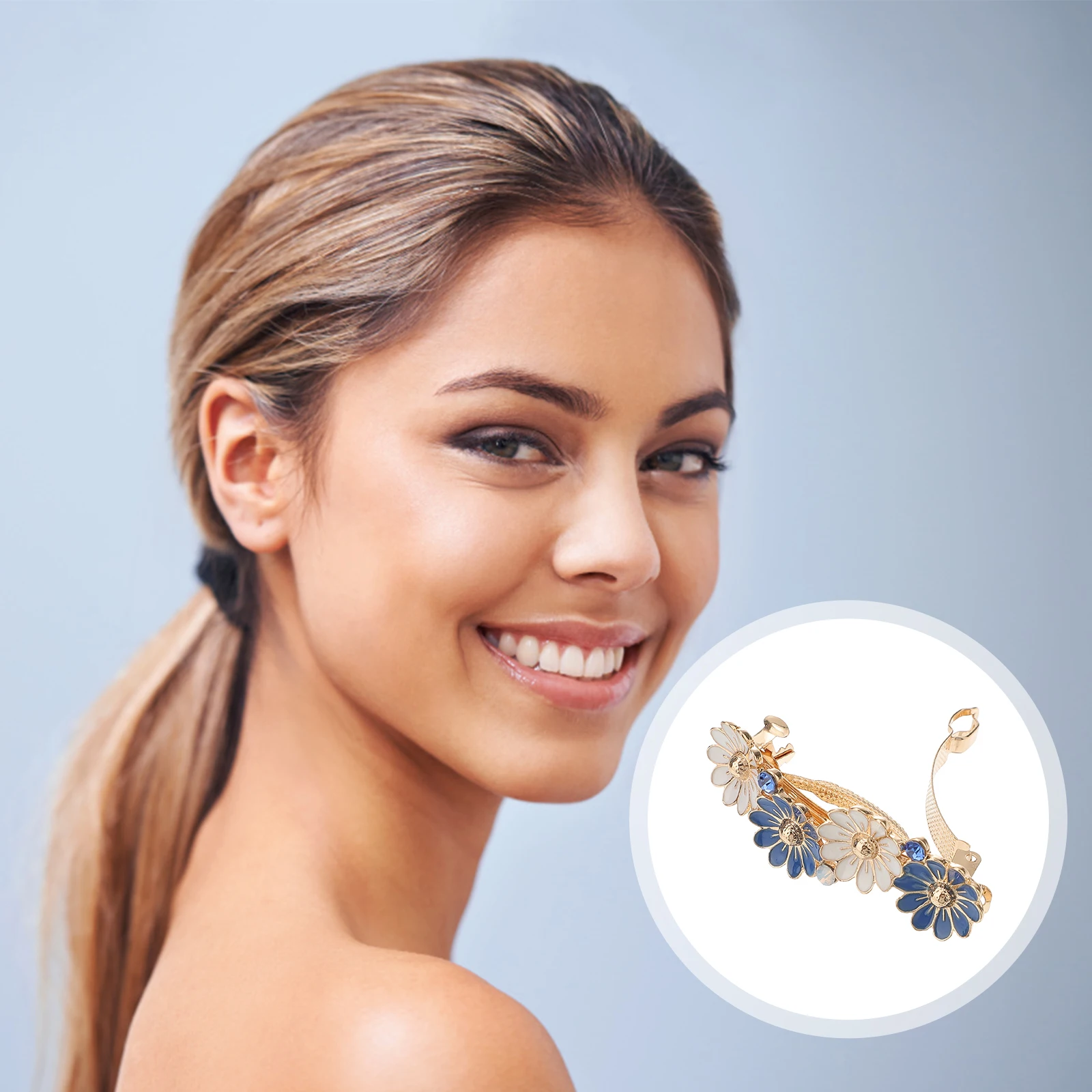 

Spring Hair Clips Flower Ponytail Pins Accessories Girls Metal Hairpiece Daily Travel Lightweight Durable