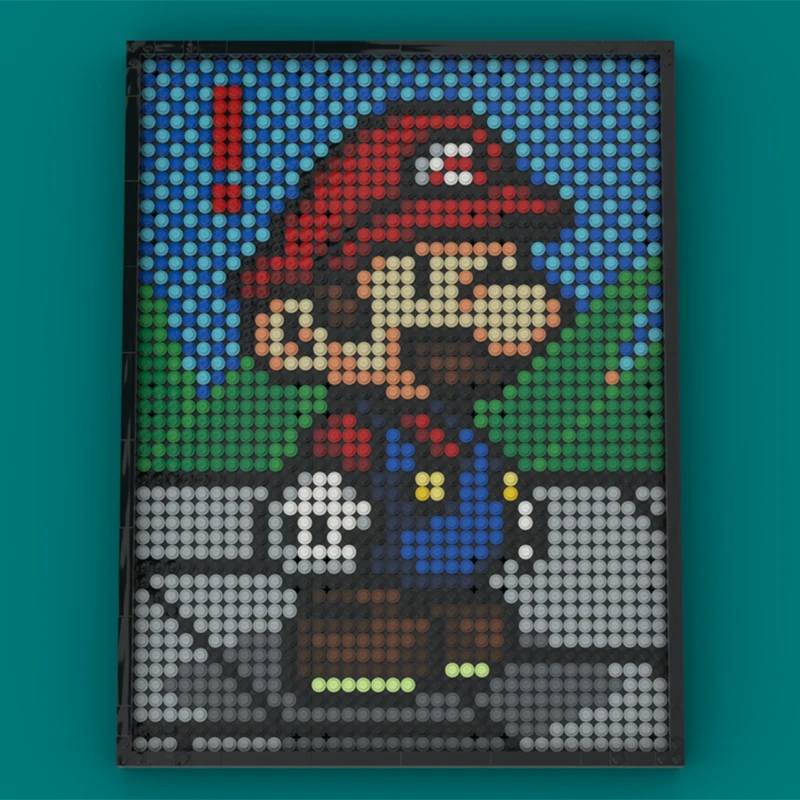 

1923pcs MOC Paper Italian Plumber Frame 36x48 Building Blocks Christmas Gift Toy to Develop Patience and Concentration