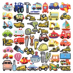 Mix 100pcs/set Car Engineering Vehicle Sailboat Shoe Charms Buckle Garden Shoes Accessories DIY Fit Kid's X-mas Gift