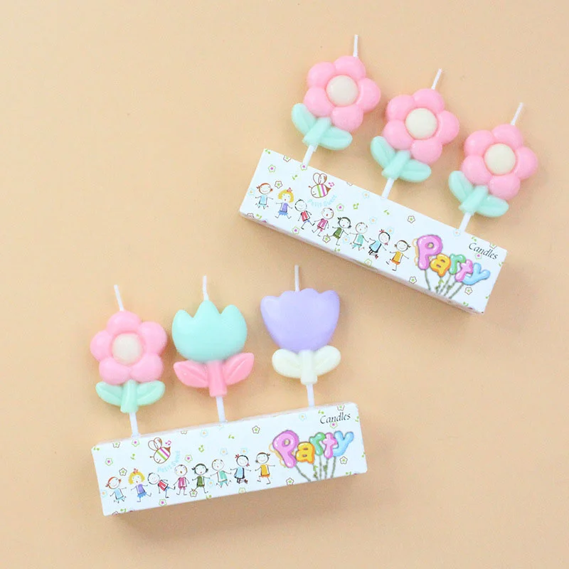 Birthday Decoratinos Candle Surprises Wedding Cake Decoration Flower Candle Girl Sparkles Halloween Home Christening Candles