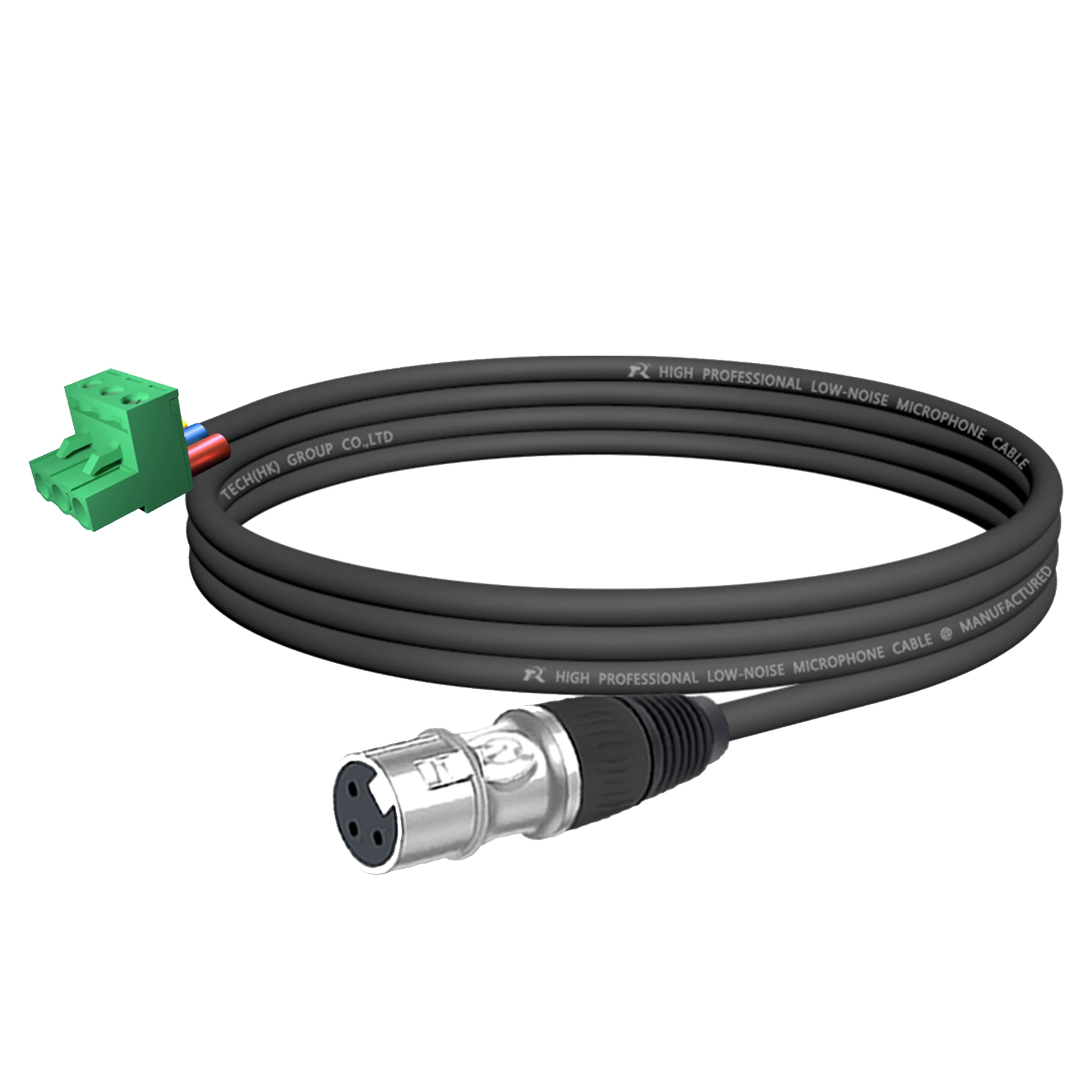 1 Stück 3-Pin PCB-Schraubklemmen-Stecker auf XLR M/F-Kabel, XLR-zu-Phoenix-Konverterkabel, rauscharmes Mikrofonkabel für Lautsprecherprozessor – Detail 2