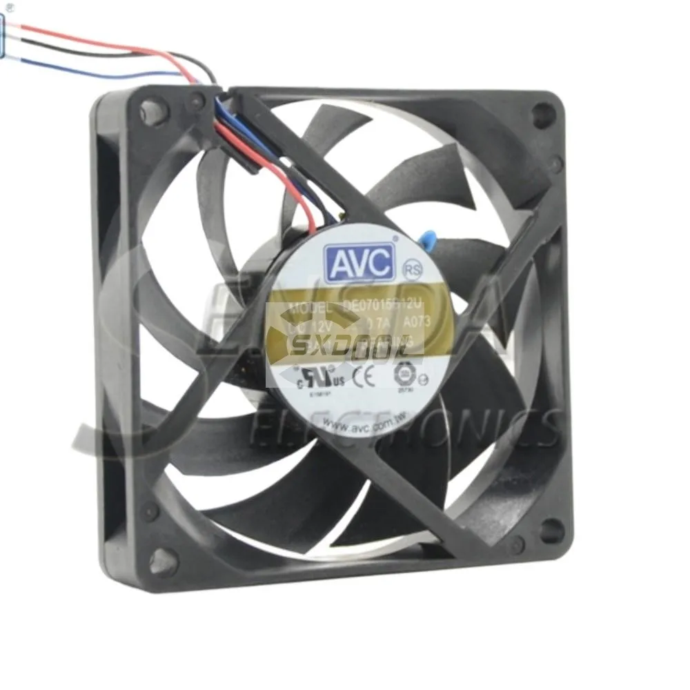 70mm Fan for AVC DE07015B12U Server Cooling 12V 0.7A 4-Wire PWM Square Compact Servers and Electronics