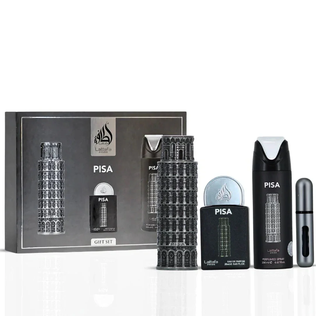 PISA SET REGALO 4PCS LATTAFA PRIDE - EAU DE PARFUM - Perfume Arabe Para Hombre