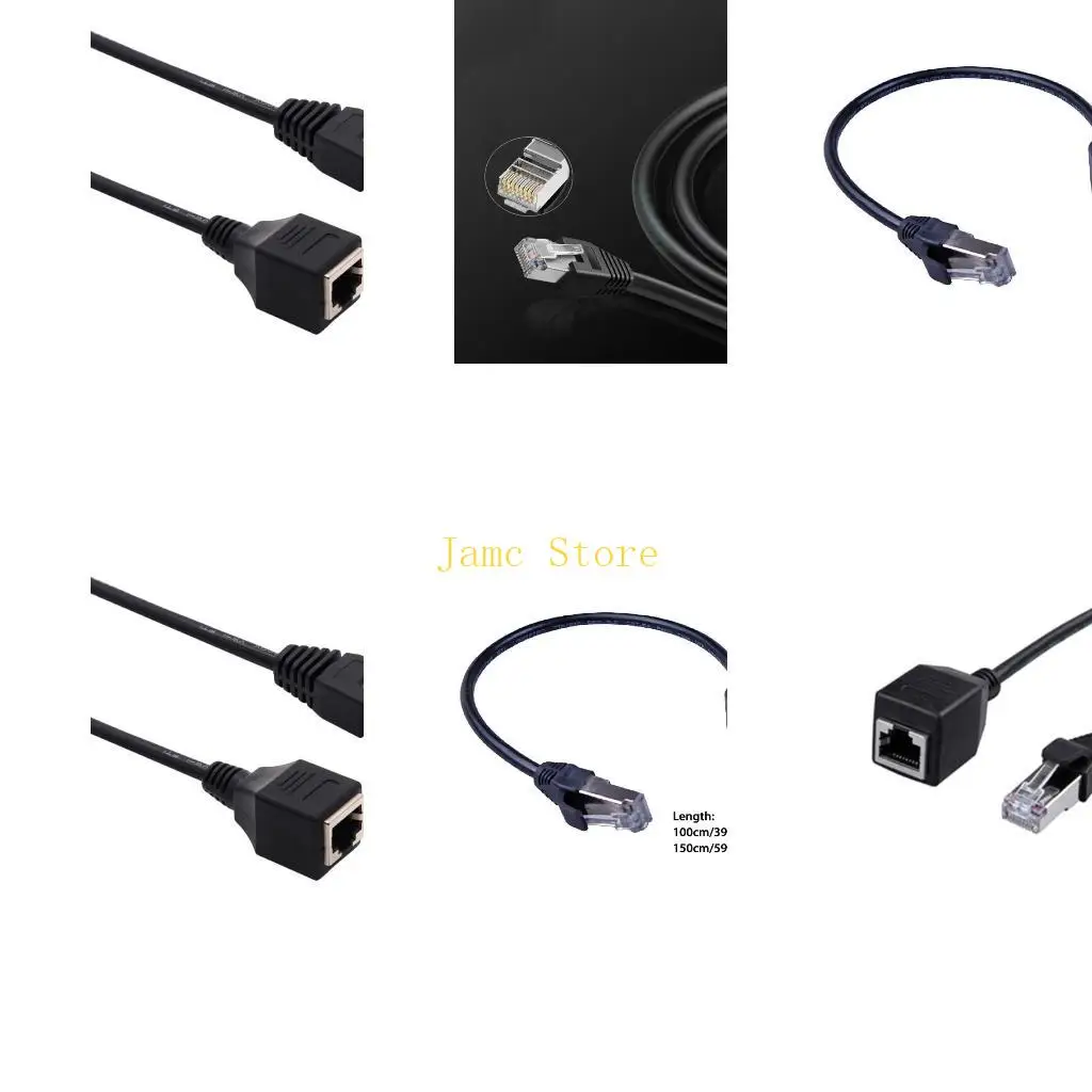 LX0B Ethernet Extension Cable Cat6 LAN Cable Extender RJ45 Patch Cord Male to Female Connector