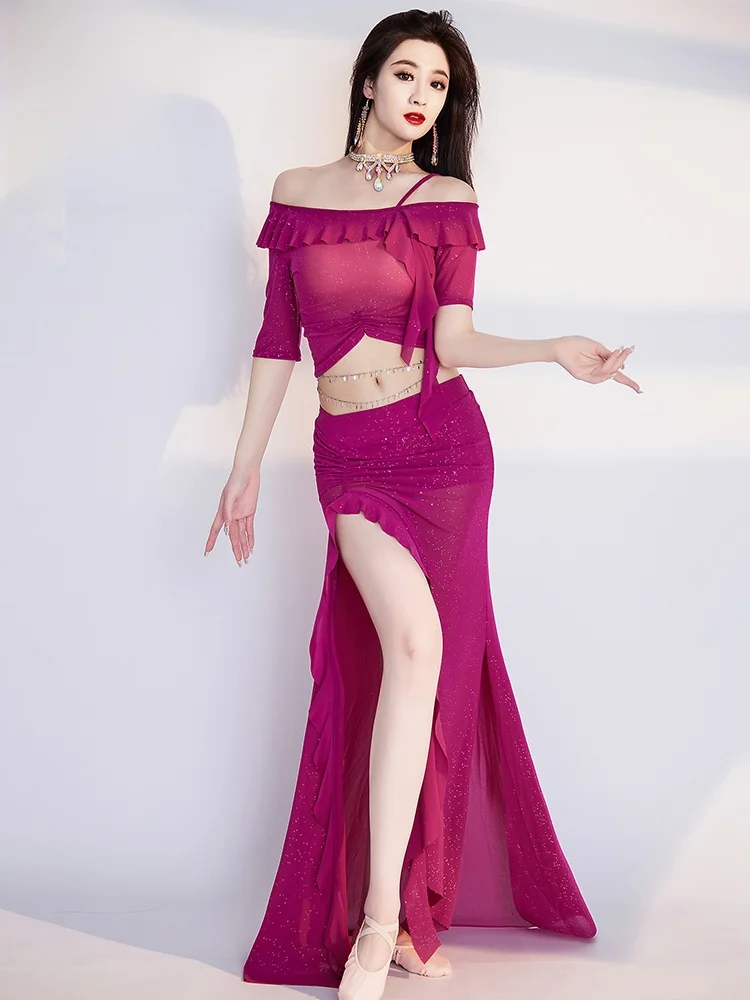 

Original Belly Dance Practice Suit Spring Summer New Sle Oriental Dance Water Cloth Performance Costume Set for Women