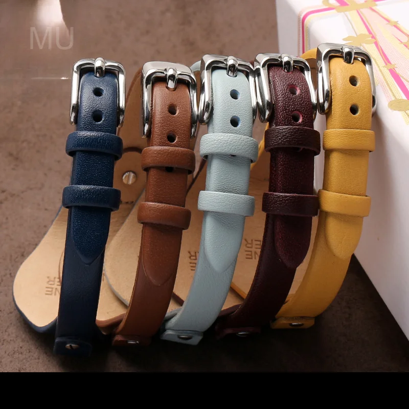 For Fossil Es2830 Es3060 Es3077 Female Watch Series with U-shaped Interface Bottom Stand Soft Sweatproof Watchbands 8mm