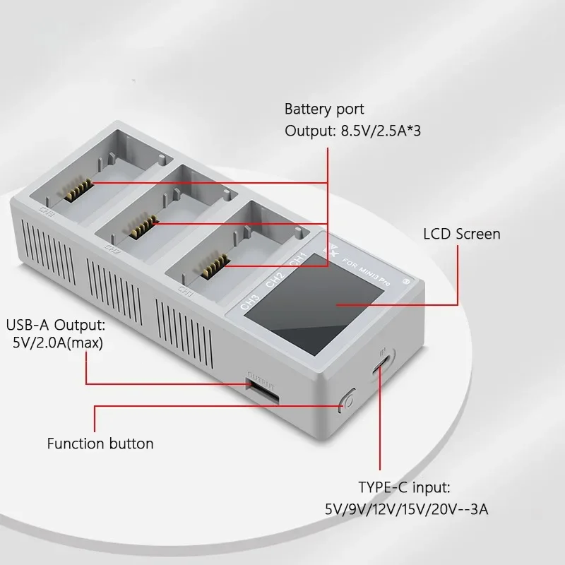 About 47 Minutes Time of Flight for Mini 3 Pro Mini 4 Pro Battery Intelligent Flight Battery with Three-Way Charging Hub