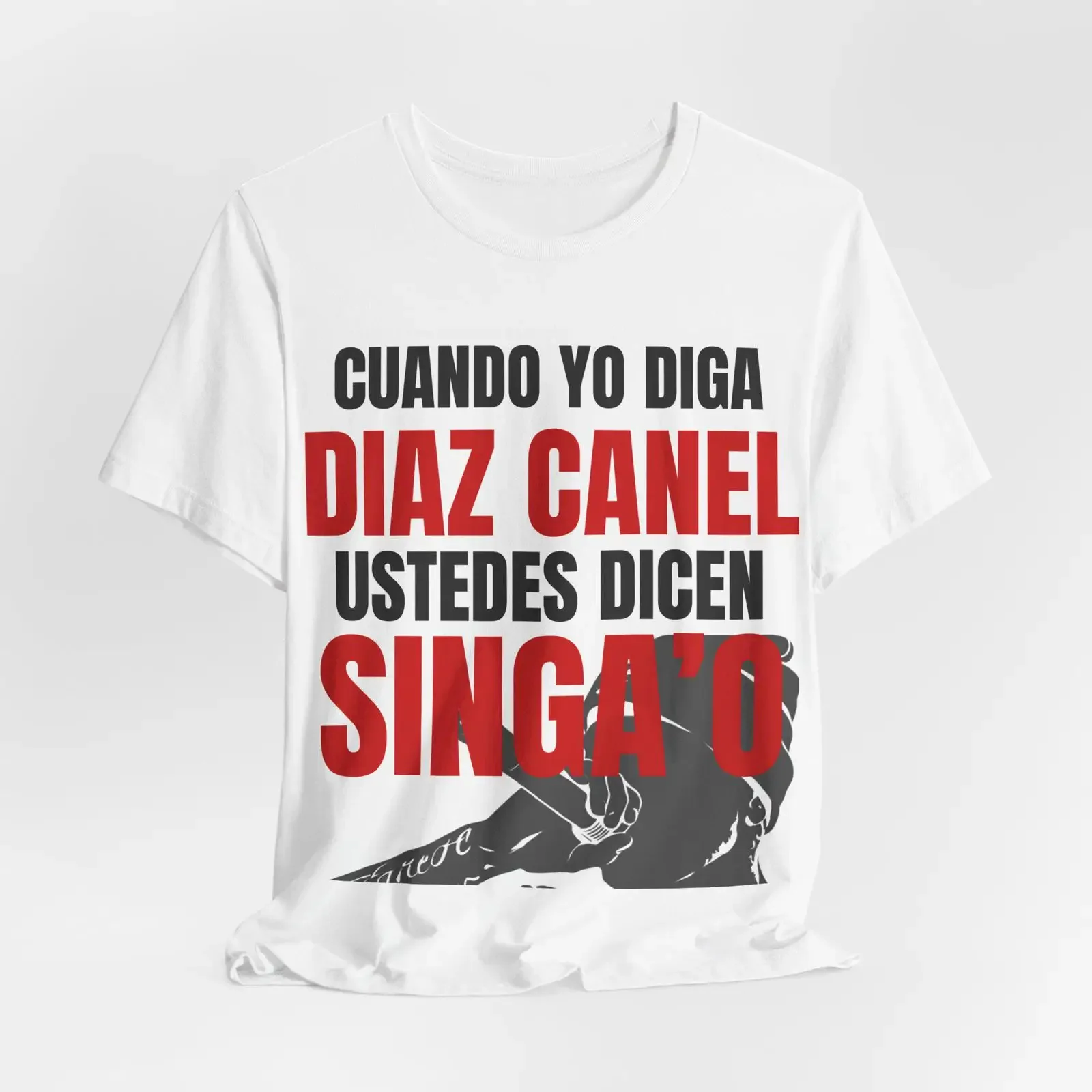Camiseta DIAZ CANEL SINGA amp 39 O con eslogan político español, estilo vintage, cómoda, a la moda, informal, versátil, para hombre, suave