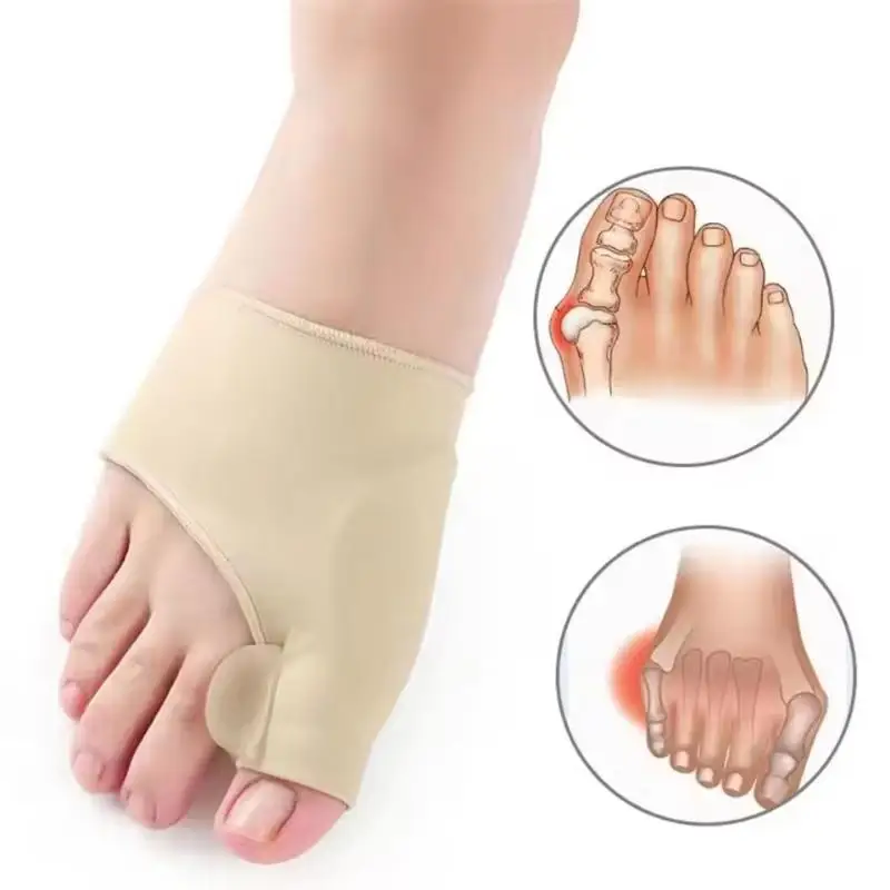 2Pcs Adjustable Toe Separator Bunion Straightener Socks Soft Foot Correction Tool for Home Pedicure Daily Use