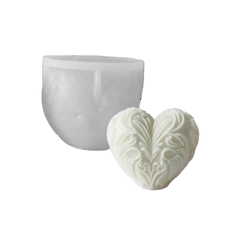 Stampo per candela a cuore in gesso Stampo in silicone flessibile per decorazioni domestiche Stampo pratico per aromaterapia per