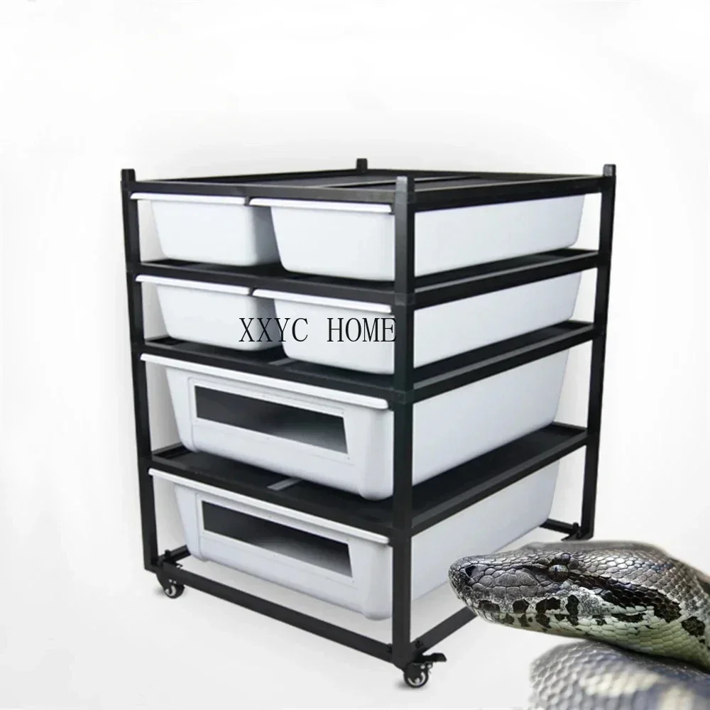 Metal reptile breeding rack PVC PP Plastic snake reptile feeding box for Tortoises Lizard Snake Crawling