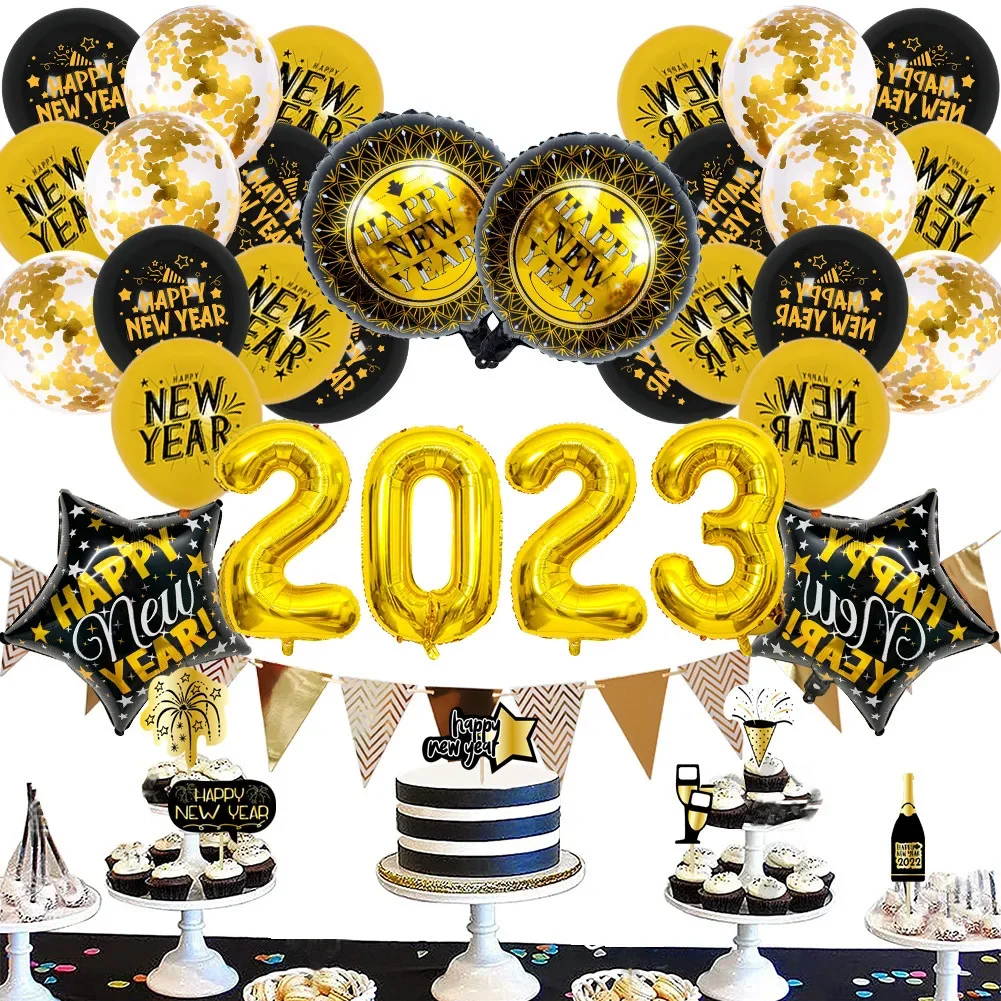 

2024 Happy New Year Decorations Wine Bottle Foil Balloons Merry Christmas Decorations Party Confetti Air Ballons New Year EVE