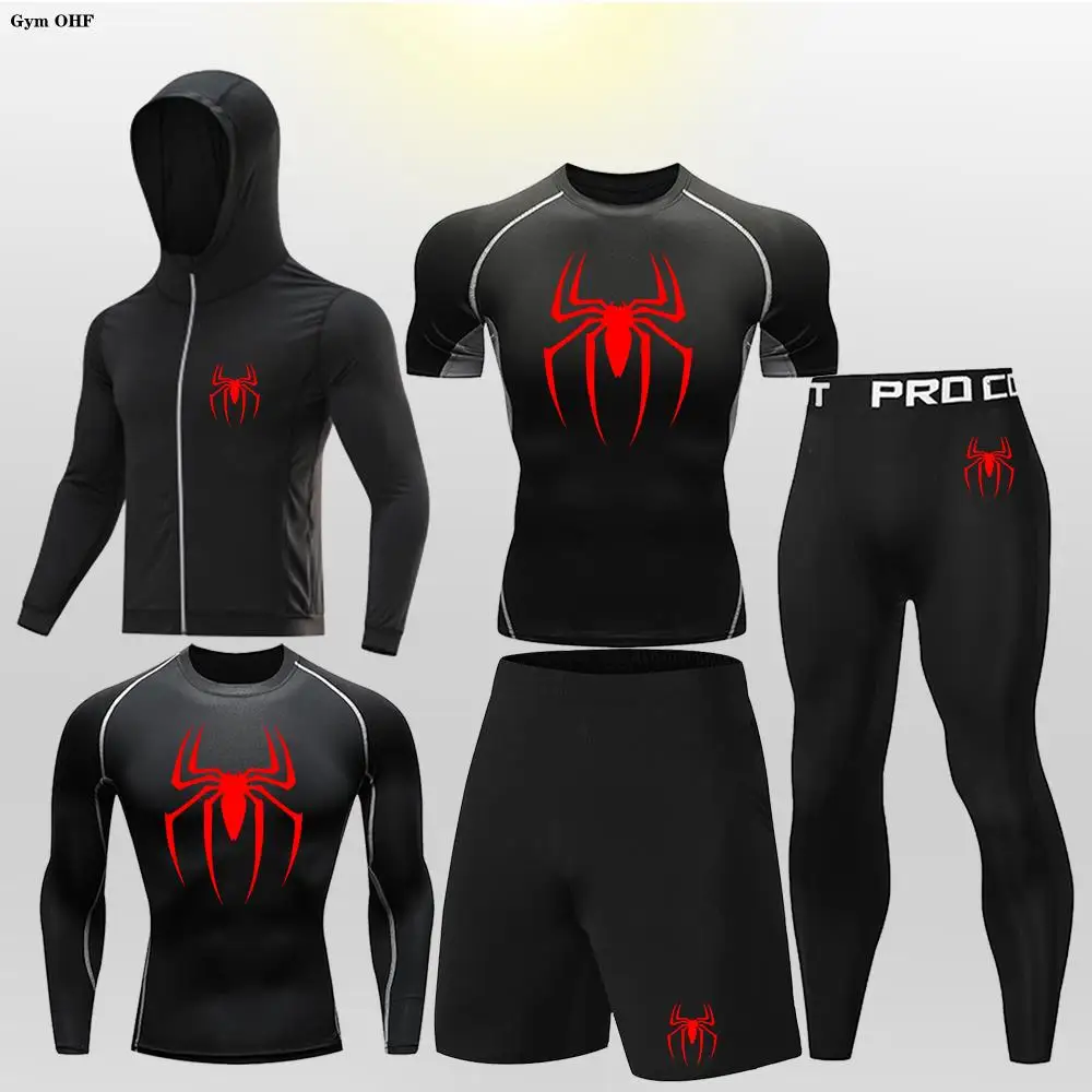 2099 Spider Superhero Compression Suit Children Rashguard Jiu Jitsu Fitness Boxing Jerseys Set BJJ Gym Training Sportsuit Boys