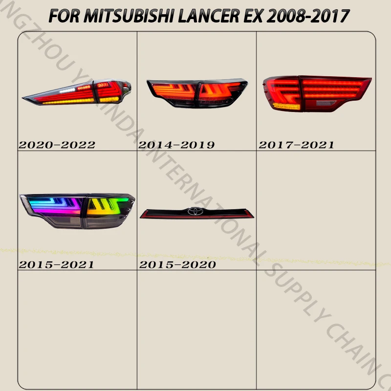 اكسسوارات السيارات RGB الضوء الخلفي لتويوتا هايلاندر 2015-2021 جديد LED الخلفية ضوء الجمعية 2016 2018 2019 بالجملة