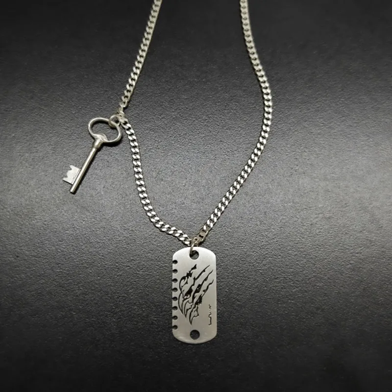 Love and Deepspace Caleb Cartoon Personalized Festival Gift Wolf Brand Necklace Creative Game Peripheral Anime Character Pendant