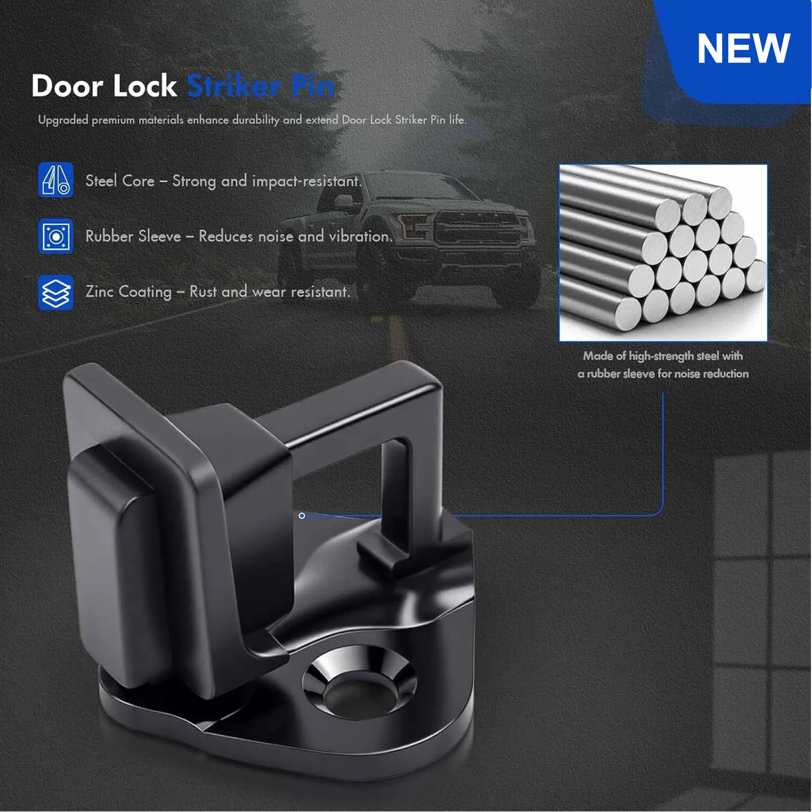 لفورد F150 F250 F350 1999-2016 قفل الباب المهاجم دبوس F-150 F-250 1/2 قطعة مزلاج ميكانيكي استبدال #9L3Z-1522008-A 9L3Z1522008A