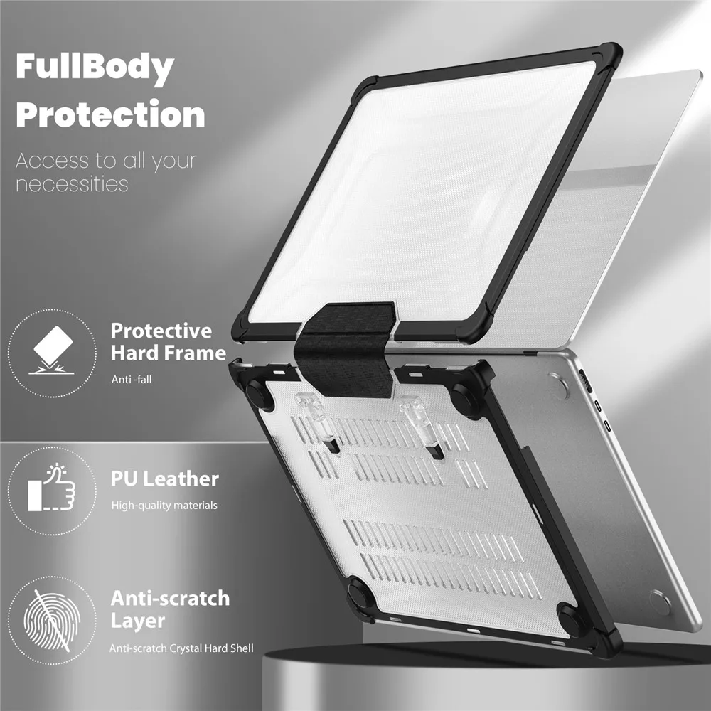 Laptop Case for MacBook Air 15 2025 Cover model A3241 15.3 inch M4 Stand Cover for Pro M1 M2 M3 13 14 16 M5 Pro Max 2026 Case