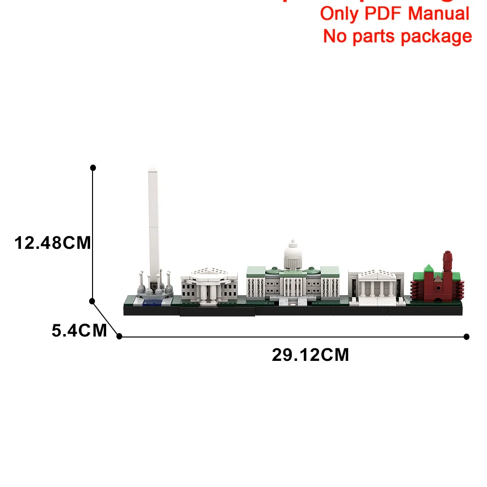 MOC City Washington DC Skyline klocki PDF ręczna architektura części modelu lista (tylko instrukcja PDF, bez części)