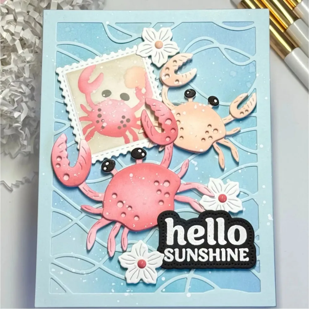 Coastal Greetings Piercin New Metal Cutting Dies For Craft Embossing Make Paper Greeting Card Making