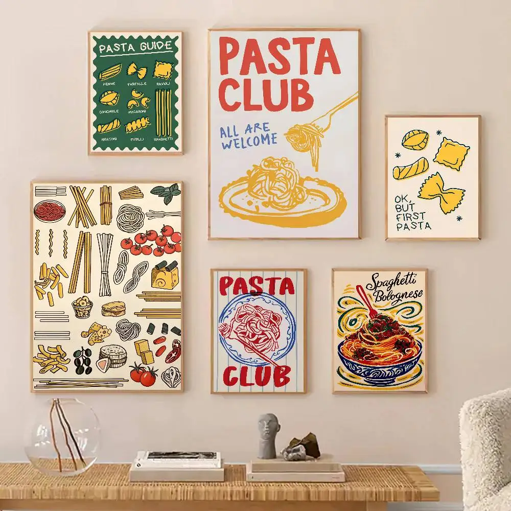 Minimalism Delicious Pasta Poster Self-adhesive Art Room Ent