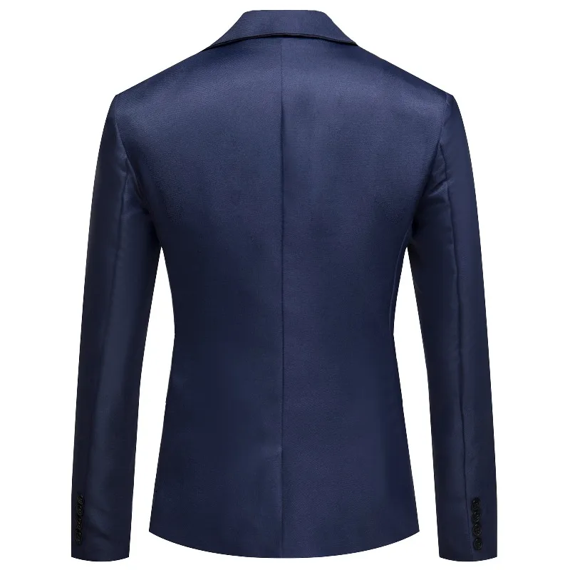 Herren Einknopf-Blazer Jacke mit Revers Slim Fit Einfarbiger Anzugmantel Koreanischer Stil Jugendlich Lässig Geschäftlich Hochzeit Formelle Oberbekleidung – Detail 10