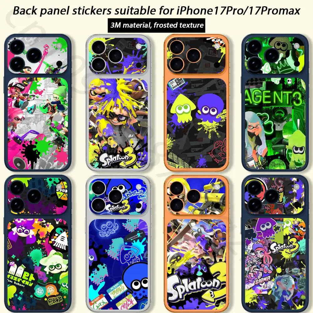 

S-Splatoon Game TICKET Decal Skin Wrap for iPhone 17 Pro/Pro max Protective Film for Back, Frame, Camera