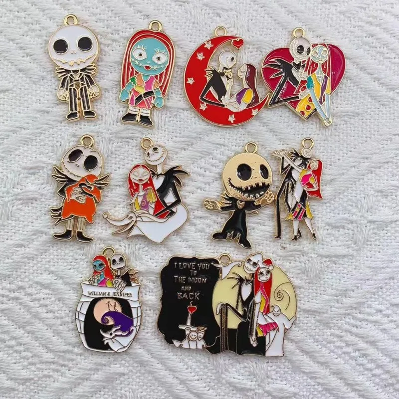 10pcs Halloween Skull Charm for Jewelry Making Enamel Necklace Earring Bracelet Pendant Diy Accessories Alloy Metal