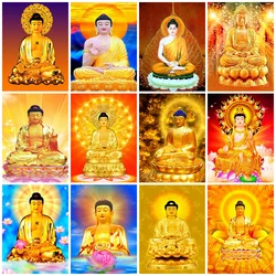 DIY Diamond Painting Portrait Buddha Diamond Embroidery Religion Mosaic Lotus Rhinestone Home Decoration