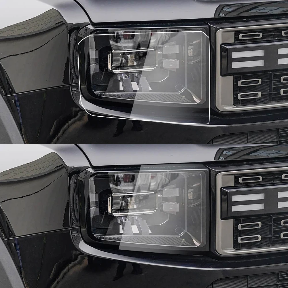 For JETOUR Shanhai T1 2025-2026 High Gloss Smoke Black Pre-Cut Headlight Protection Film TPU PPF Kit Anti-Scratch Wrap Cover view 2