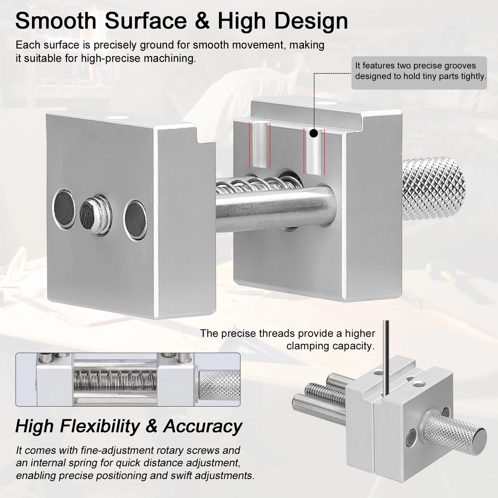 

Алюминиевые тиски, прецизионный многофункциональный мини-стак, регулируемая ширина зажима, изготовление моделей, фиксированный приспособление