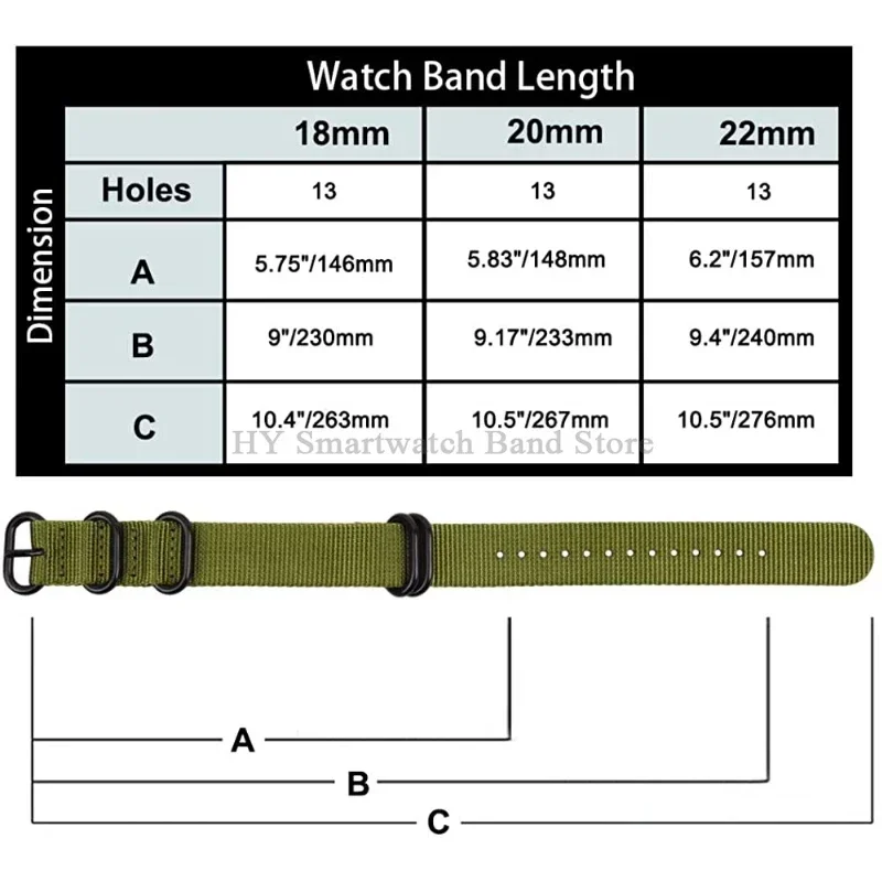 Correa de lona de nailon de 18mm, 20mm, 22mm y 24mm para hombres y mujeres, pulsera deportiva Universal, pulsera tejida, accesorios con hebilla de anillo de Metal