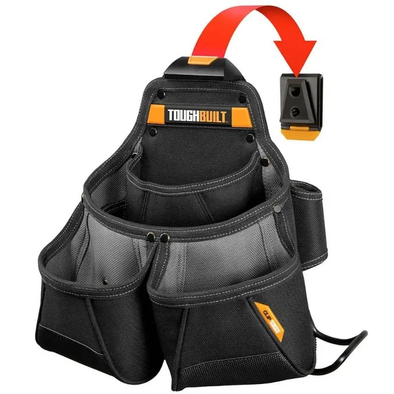 ToughBuilt TB-CT-02 Dual-Pocket Multi-Function Tool Belt for Carpenters and Formwork Workers with Hammer Loop