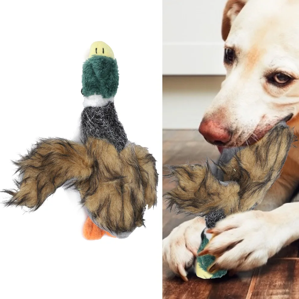 Soft Fabric Pet Toy Duck Shaped Lightweight Dog Squeaky Built In Bb Squeaker Stuffed Pet Interactive Toy Pet Chew Exercise