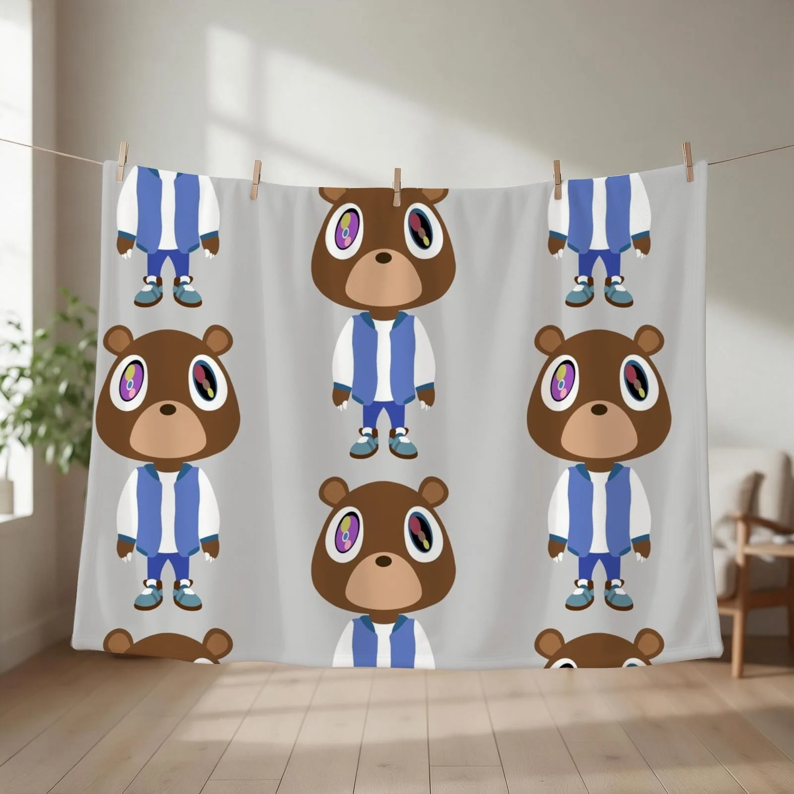 Kanye Bear Throw Blanket Heavy Nap Thermal for babies Blankets