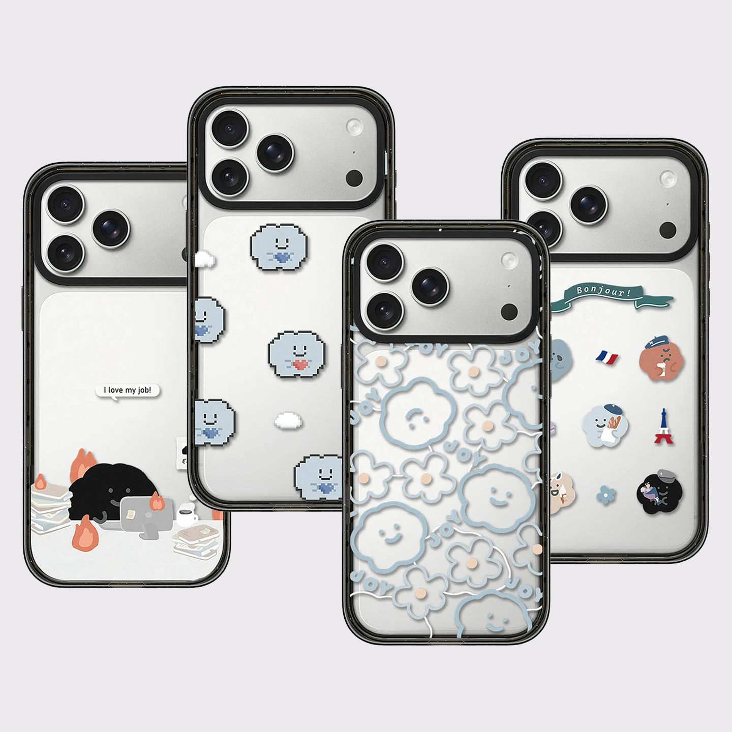 Bonjour Impact Black Magnetic Phone Case Cover for IPhone 12 13 14 15 16 17 18 Pro Max Case