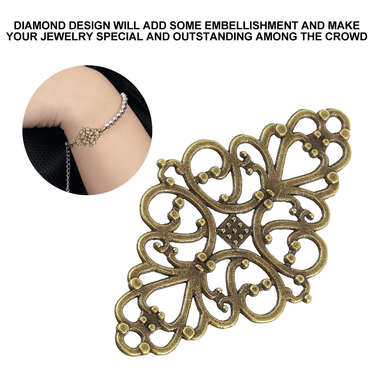 

40Pcs Alloy Pendant Accessories Vintage Jewelry Making Supplies DIY Necklace Bracelet Earrings Hollow Charms Durable