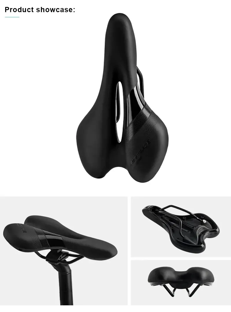 Bike Saddle Hollow MTB Mountain Road Bike Seat For Men Women PU Leather Sponge Comfortable Soft Shockproof Cycling Cushion