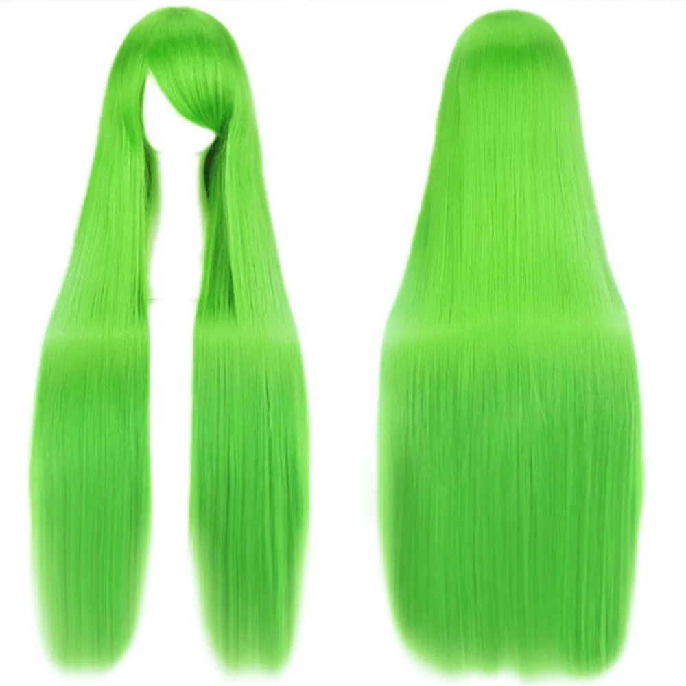 Peluca de Cosplay recta de 100CM de largo, pelo sintético resistente al calor, pelo de disfraz de Anime Multicolor para hombres y mujeres, Unisex