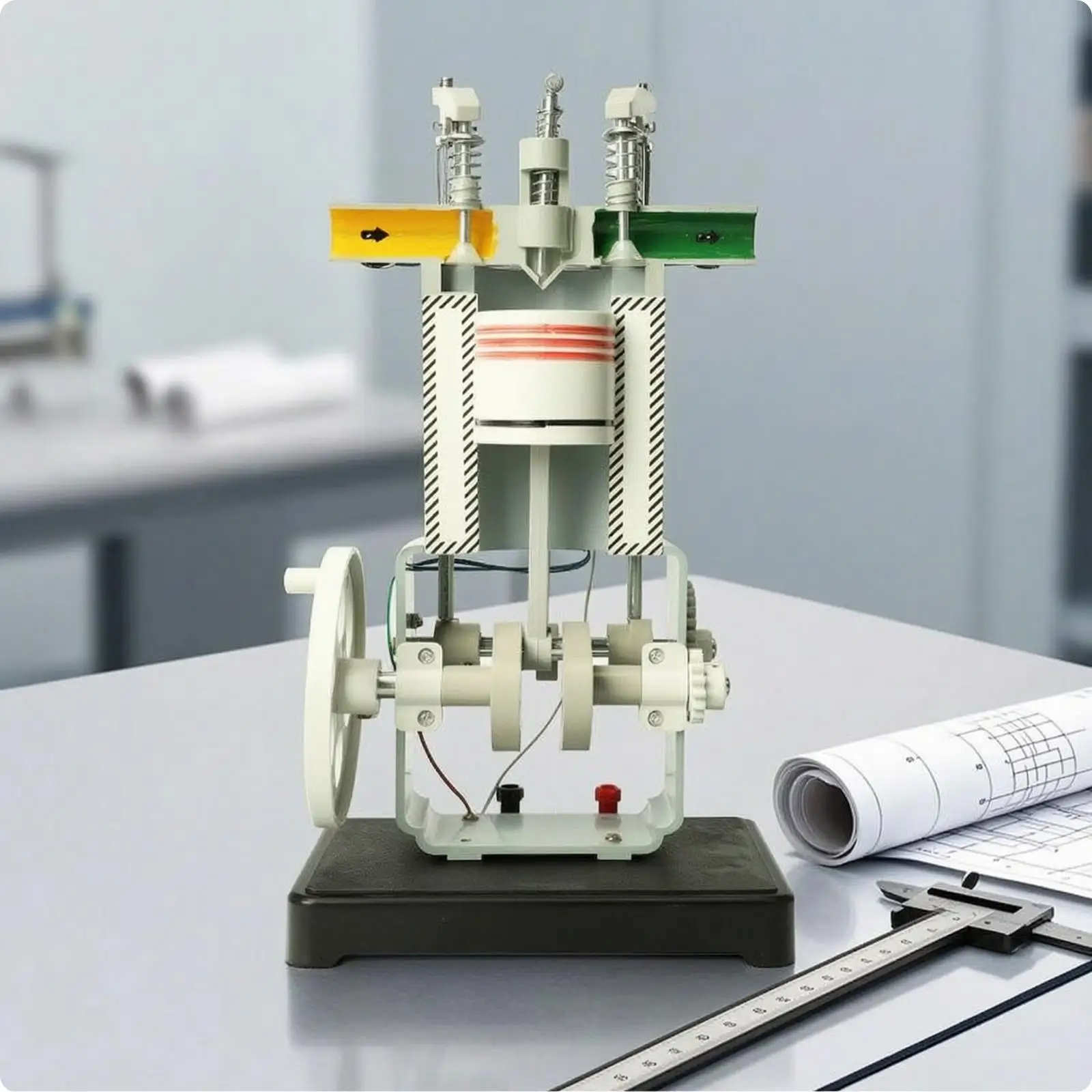 Mechanical Power Model Single-Cylinder Four-Stroke Engine Model Educational for