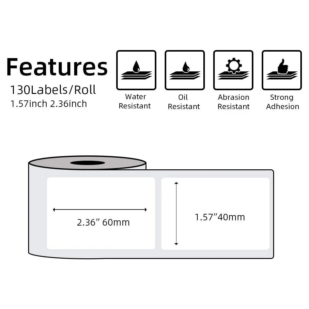 Phomemo Square Self-Adhesive Label for Phomemo M110/M200 Label Printer Labels/Roll