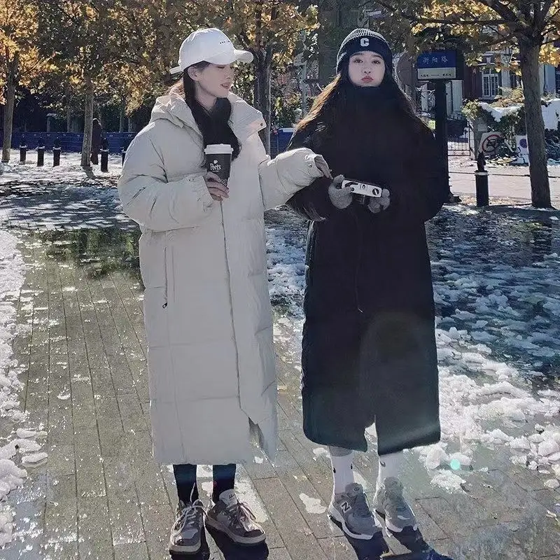 Lange Parka 'S Vrouwen Losse Koreaanse Stijl Winter Dikker Windscherm Warme Straat Vrije Tijd Sierlijke Jeugdkantoor Dame Overjassen All-Match