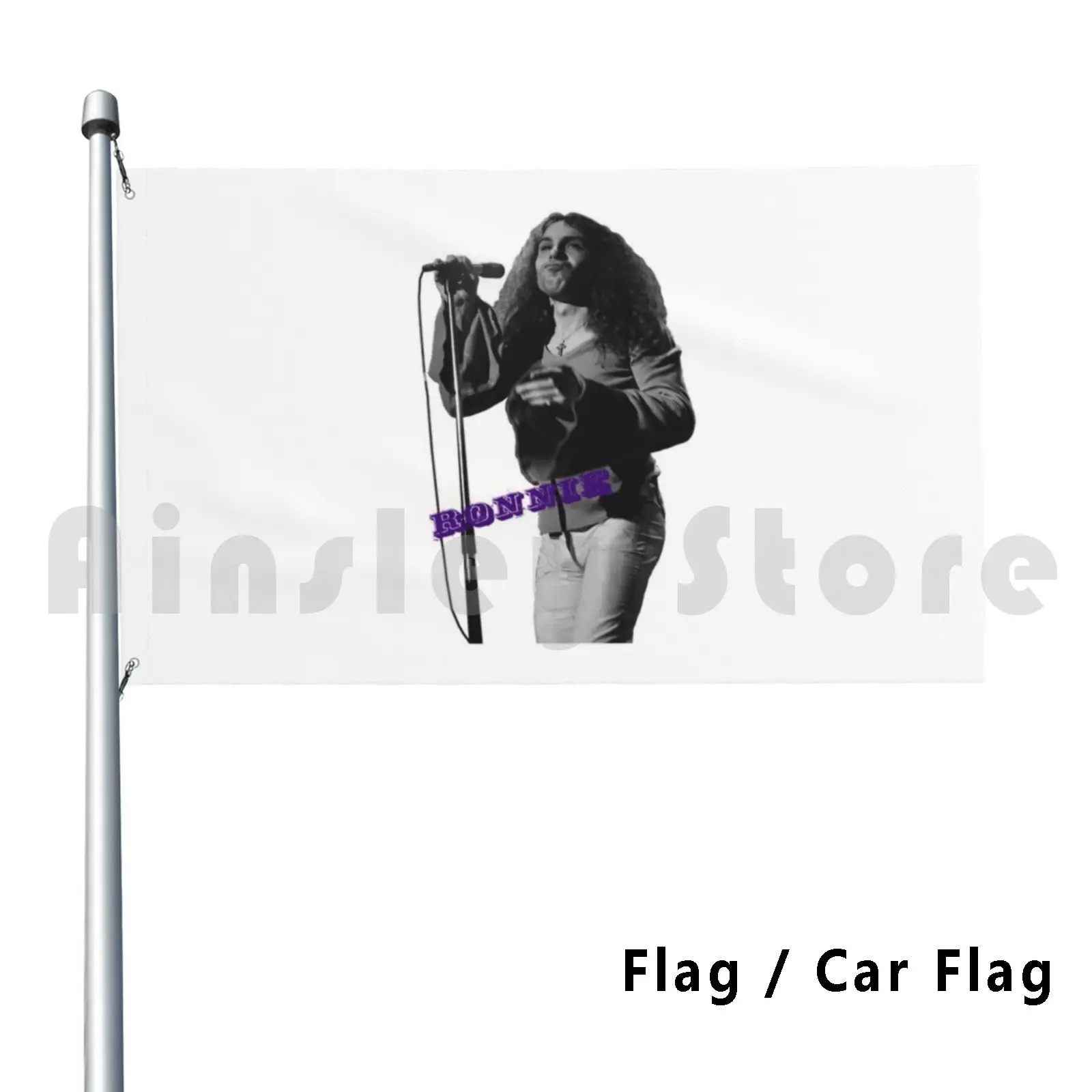 Rock God-Ronnie Flag Car Flag Funny Ronnie James Dio Dio Rock God Rainbow Hard Heavy Rock Metal Man On