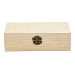 Retro Rectangular Wooden Storage Box Buckle Hinged Boxes Wooden Gift Box Gift Packing Jewelry Case Box Home Sundries Storage Box