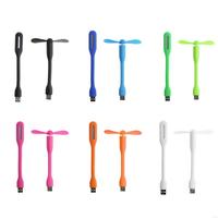 N0HE USB Fan Flexible Portable Bendable Mini Fan with LED Light For Power Computer LED Light Summer Gadget