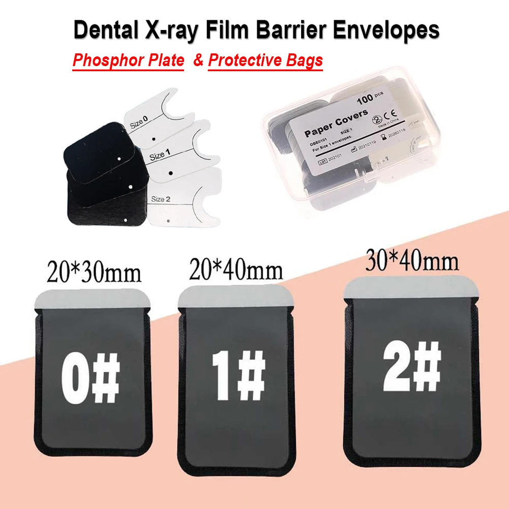 200Pcs Dental Lab Barrier Envelopes X-ray Film Protective Pouch Dentist Clinic Digital Xray Scan Phosphor Plate Sensor Cover Bag