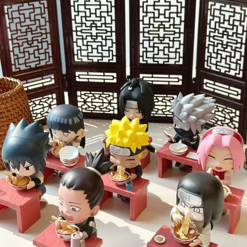 Nuevo Baidai Naruto Breeze Lamian Noodles tema caja ciega versión Q Naruto Sasuke figuras de Anime decoraciones de mesa regalos de cumpleaños