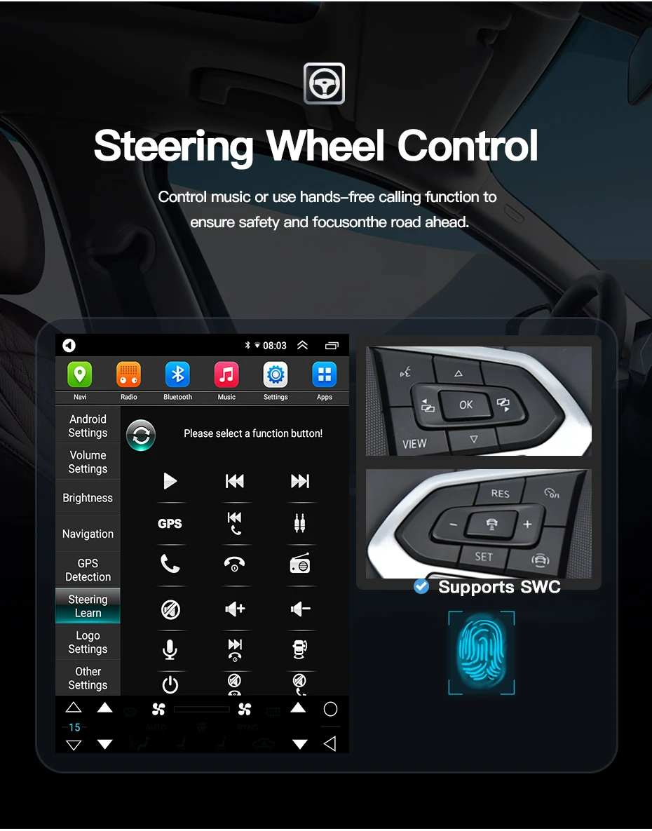 12,1 "Android14 Auto Carplay Tesla Stil Für Ford Raptor F-150 F150 2009-2012 Auto Multimedia Player GPS navigation Radio HD Einheit – Detail 12