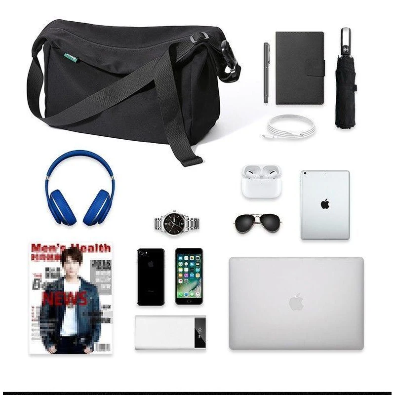 حقيبة ساعي البريد للرجال من Geestock بسعة كبيرة، حقيبة كتف كاجوال عبر الجسم للطلاب الذكور، أزياء السفر المدرسية للتنقل اليومي