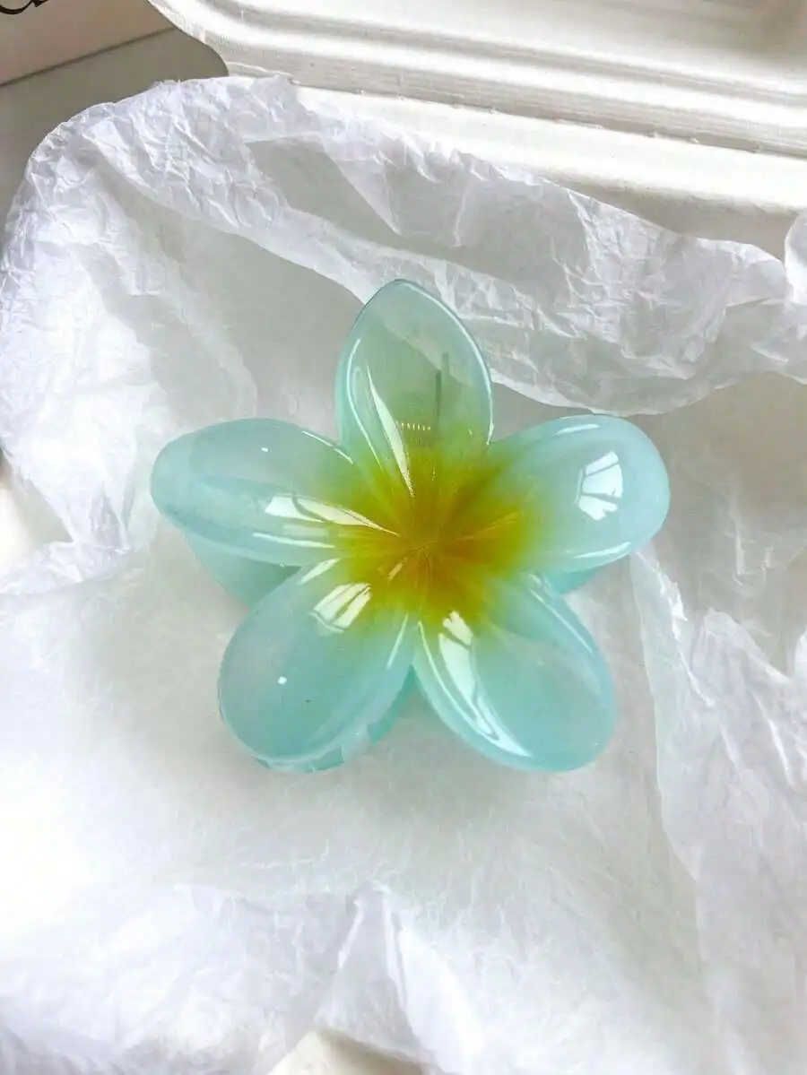 

7.5cm Jelly Flower Hair Claw Clip Lightweight Plastic Floral Hair Accessory For Women Daily Casual Party Beach
